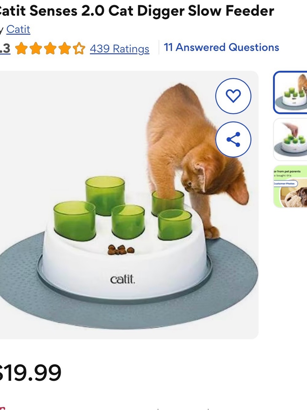 Senses 2.0 Slow Feeder Puzzle Bowl - White with Green Inserts